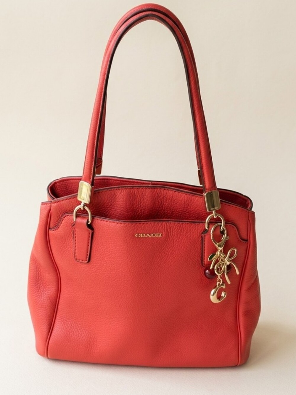 ​Coach Red Pebbled Leather Prairie Satchel Bag Crossbody Purse Y2K Minimalist